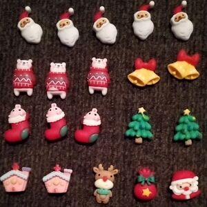 Christmas Themed Flatback Resin Charm Set
